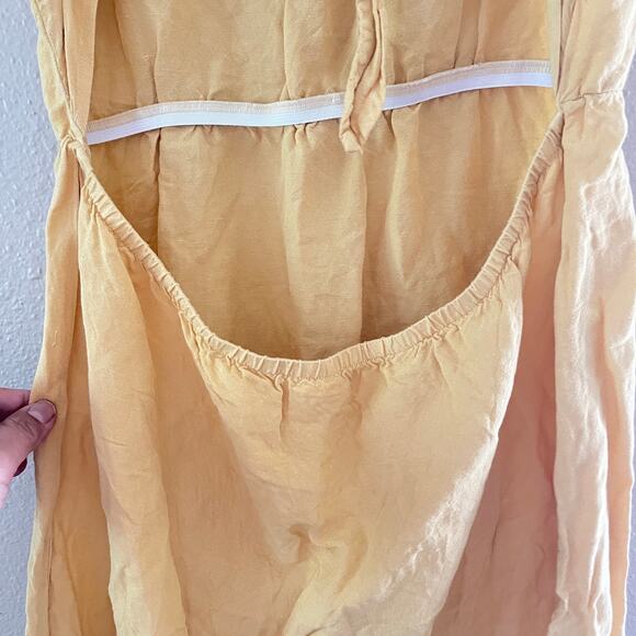 Anthropologie Cloth and Stone yellow open tie on the back midi dress - Picture 7 of 10